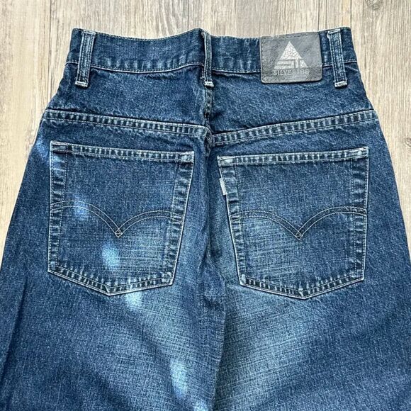 Vintage Levi's Silver Tab Baggy Fit Dark Wash Denim Jeans Size 10 Youth - Picture 2 of 9